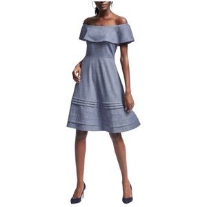 Banana Republic Off-Shoulder Chambray Dress